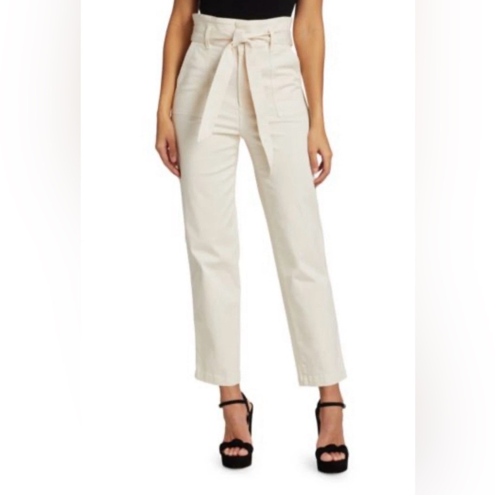 ALICE + OLIVIA JEANS Clarissa High-Rise Pants in Cream Sz 4 $295